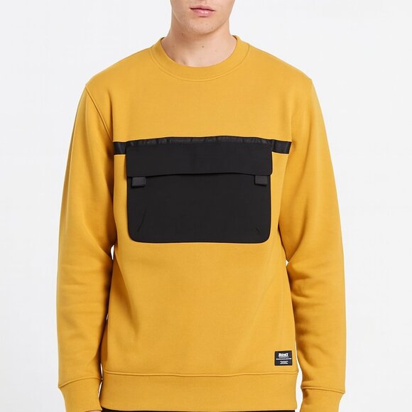 WeSC Miles Streetwear Utility Harvest Gold Pullover Fleece Sweatshirt LG NWT - Picture 2 of 16